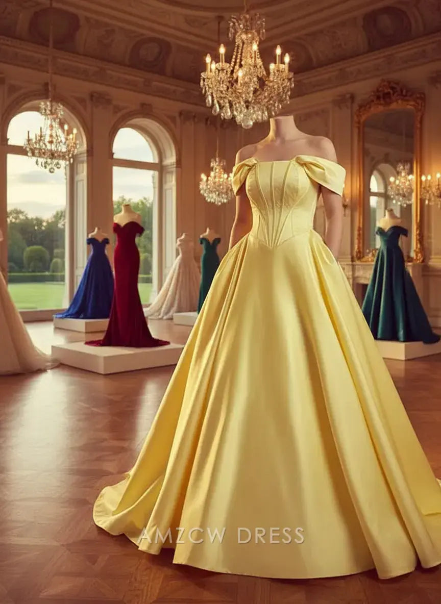 Amzcw Elegantes Vestidos de Fiesta Línea A Satén Verde Azulado con Hombros Descubiertos Mini Vestido Corto Venta Caliente para Mujeres 