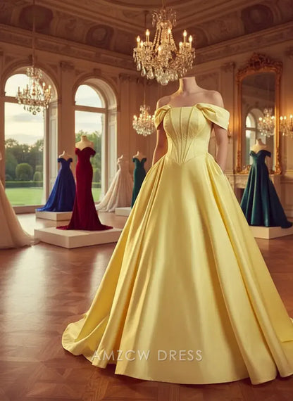 Amzcw Elegantes Vestidos de Fiesta Línea A Satén Verde Azulado con Hombros Descubiertos Mini Vestido Corto Venta Caliente para Mujeres 