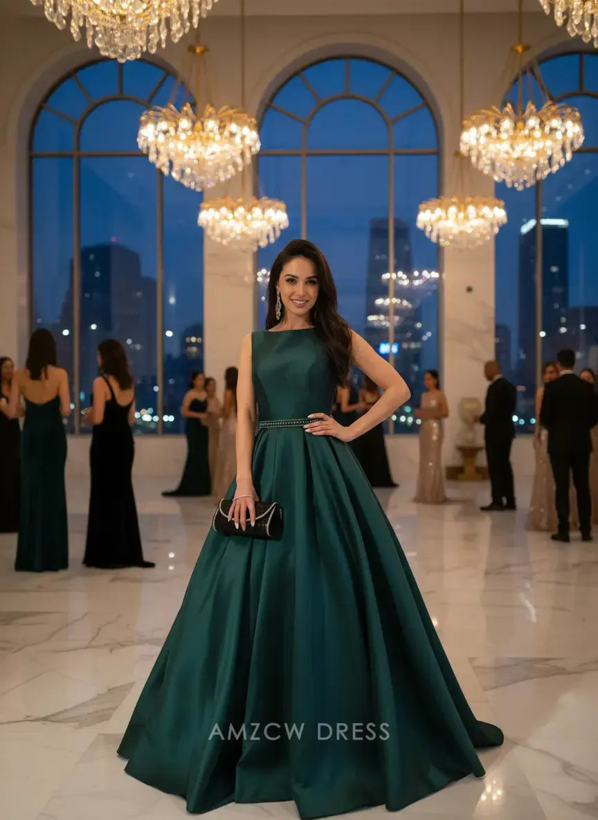 Amzcw Elegantes Vestidos de Fiesta Línea A Satén Verde Azulado con Hombros Descubiertos Mini Vestido Corto Venta Caliente para Mujeres 