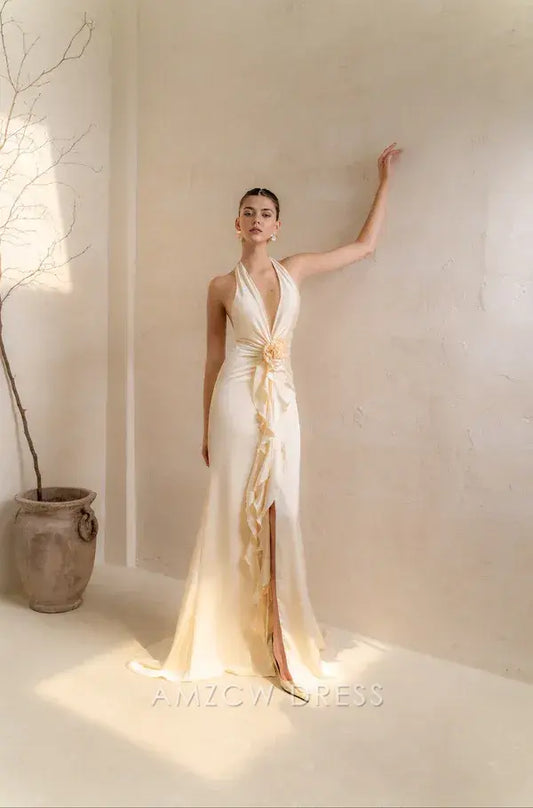 Amzcw Elegantes Vestidos de Fiesta Línea A Satén Verde Azulado con Hombros Descubiertos Mini Vestido Corto Venta Caliente para Mujeres 