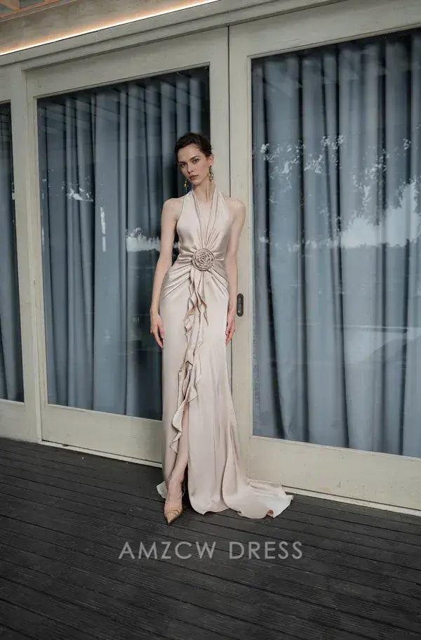 Amzcw Elegantes Vestidos de Fiesta Línea A Satén Verde Azulado con Hombros Descubiertos Mini Vestido Corto Venta Caliente para Mujeres 