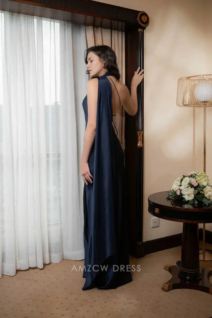 Amzcw Elegantes Vestidos de Fiesta Línea A Satén Verde Azulado con Hombros Descubiertos Mini Vestido Corto Venta Caliente para Mujeres 