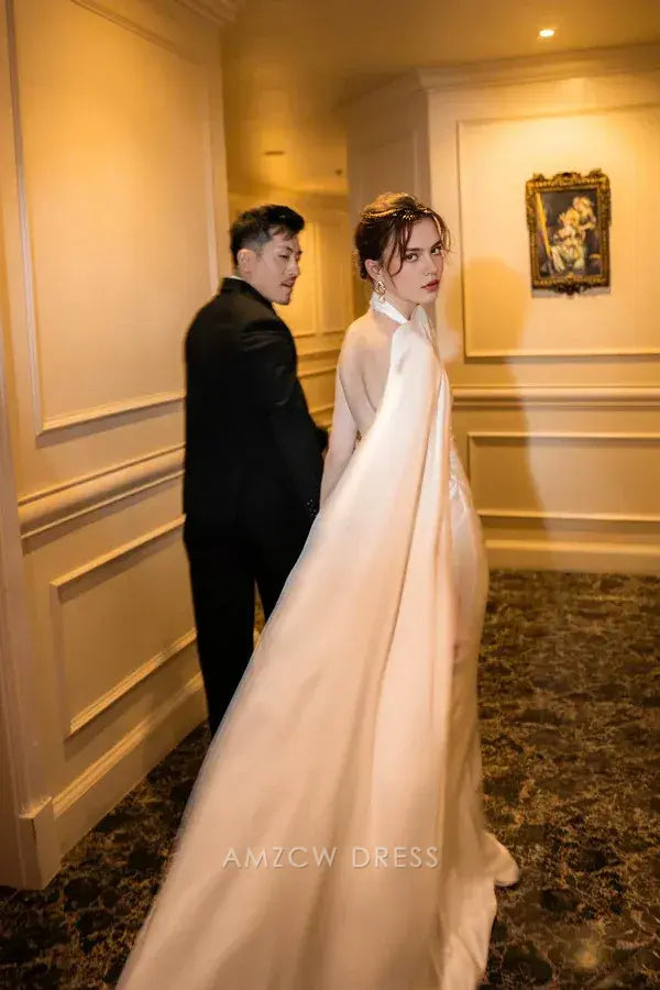 Amzcw Elegantes Vestidos de Fiesta Línea A Satén Verde Azulado con Hombros Descubiertos Mini Vestido Corto Venta Caliente para Mujeres 