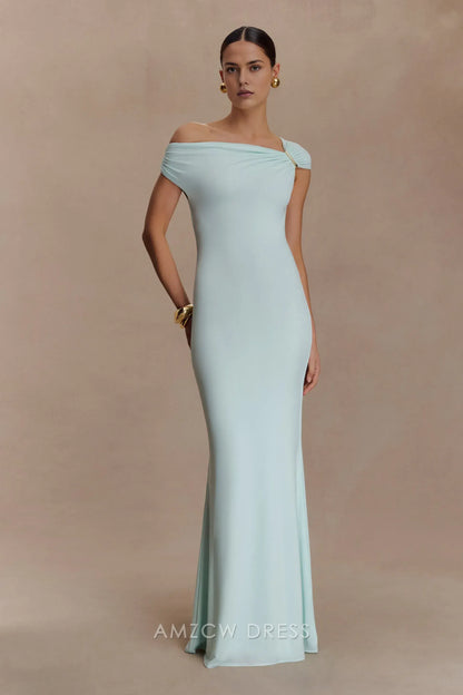 Eleganckie sukienki na bal maturalny Amzcw, satynowa sukienka mini z odkrytymi ramionami w kształcie litery A, krótka, gorąca wyprzedaż dla kobiet 
