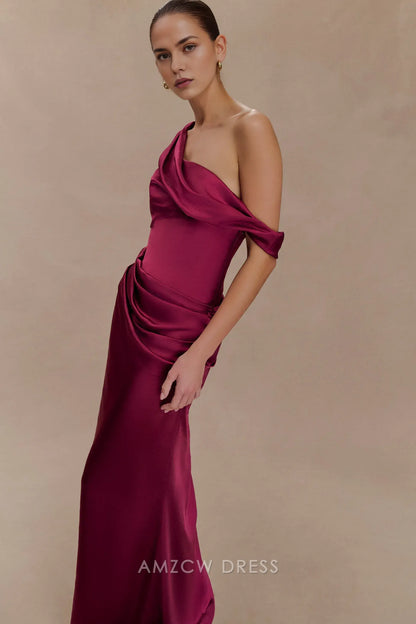 Amzcw Elegantes Vestidos de Fiesta Línea A Satén Verde Azulado con Hombros Descubiertos Mini Vestido Corto Venta Caliente para Mujeres 