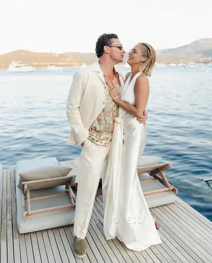 Amzcw Elegantes Vestidos de Fiesta Línea A Satén Verde Azulado con Hombros Descubiertos Mini Vestido Corto Venta Caliente para Mujeres 