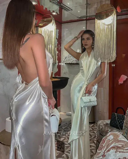 Amzcw Elegantes Vestidos de Fiesta Línea A Satén Verde Azulado con Hombros Descubiertos Mini Vestido Corto Venta Caliente para Mujeres 