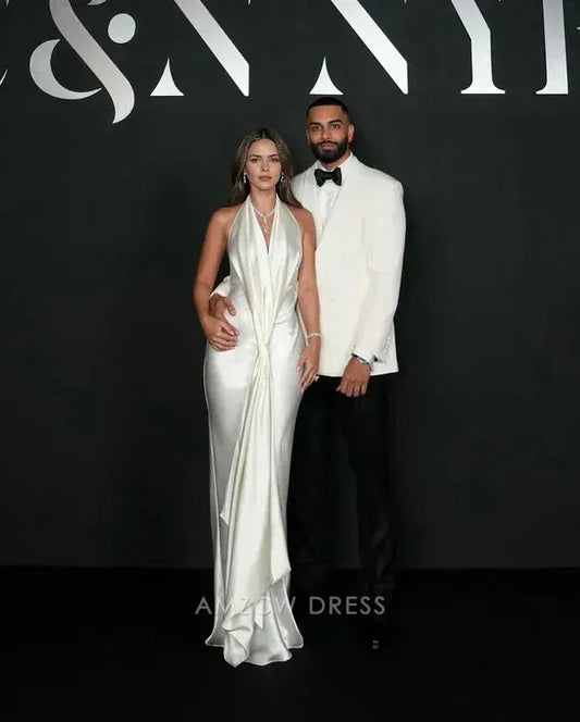 Amzcw Elegantes Vestidos de Fiesta Línea A Satén Verde Azulado con Hombros Descubiertos Mini Vestido Corto Venta Caliente para Mujeres 