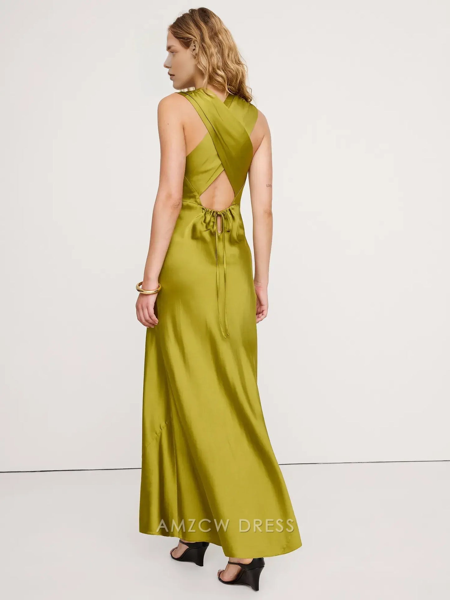 Amzcw Elegantes Vestidos de Fiesta Línea A Satén Verde Azulado con Hombros Descubiertos Mini Vestido Corto Venta Caliente para Mujeres 