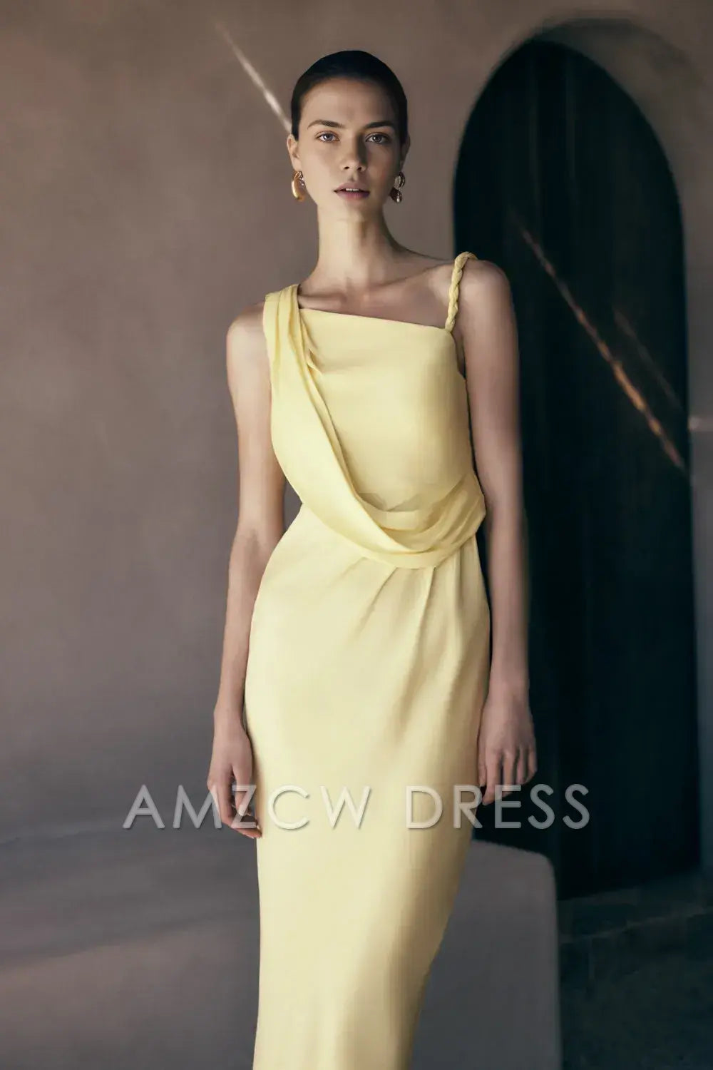 Amzcw Elegantes Vestidos de Fiesta Línea A Satén Verde Azulado con Hombros Descubiertos Mini Vestido Corto Venta Caliente para Mujeres 