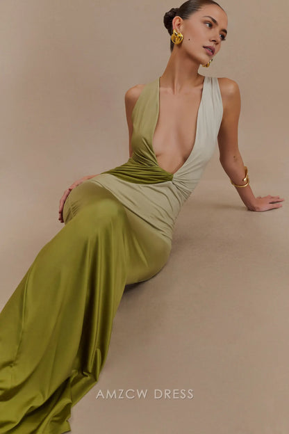 Amzcw Elegantes Vestidos de Fiesta Línea A Satén Verde Azulado con Hombros Descubiertos Mini Vestido Corto Venta Caliente para Mujeres 