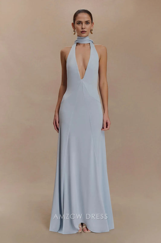 Amzcw Elegantes Vestidos de Fiesta Línea A Satén Verde Azulado con Hombros Descubiertos Mini Vestido Corto Venta Caliente para Mujeres 