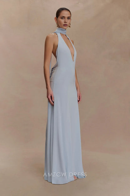Amzcw Elegantes Vestidos de Fiesta Línea A Satén Verde Azulado con Hombros Descubiertos Mini Vestido Corto Venta Caliente para Mujeres 