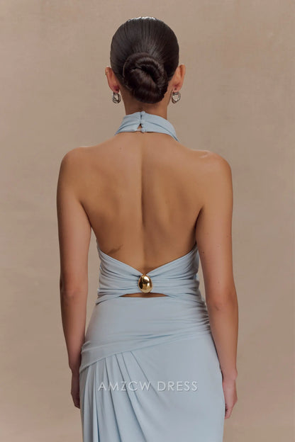 Amzcw Elegantes Vestidos de Fiesta Línea A Satén Verde Azulado con Hombros Descubiertos Mini Vestido Corto Venta Caliente para Mujeres 