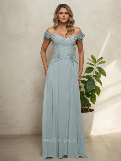 Amzcw Elegantes Vestidos de Fiesta Línea A Satén Verde Azulado con Hombros Descubiertos Mini Vestido Corto Venta Caliente para Mujeres 