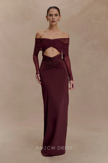 Amzcw Elegantes Vestidos de Fiesta Línea A Satén Verde Azulado con Hombros Descubiertos Mini Vestido Corto Venta Caliente para Mujeres 