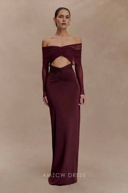 Amzcw Elegantes Vestidos de Fiesta Línea A Satén Verde Azulado con Hombros Descubiertos Mini Vestido Corto Venta Caliente para Mujeres 