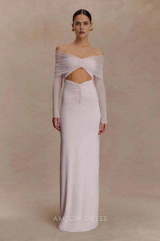 Amzcw Elegantes Vestidos de Fiesta Línea A Satén Verde Azulado con Hombros Descubiertos Mini Vestido Corto Venta Caliente para Mujeres 