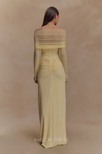 Amzcw Elegantes Vestidos de Fiesta Línea A Satén Verde Azulado con Hombros Descubiertos Mini Vestido Corto Venta Caliente para Mujeres 