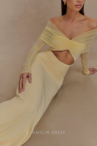 Amzcw Elegantes Vestidos de Fiesta Línea A Satén Verde Azulado con Hombros Descubiertos Mini Vestido Corto Venta Caliente para Mujeres 