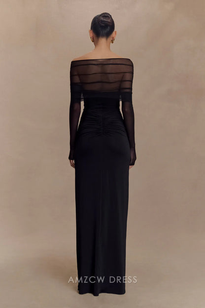 Amzcw Elegantes Vestidos de Fiesta Línea A Satén Verde Azulado con Hombros Descubiertos Mini Vestido Corto Venta Caliente para Mujeres 