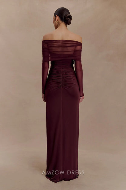Amzcw Elegantes Vestidos de Fiesta Línea A Satén Verde Azulado con Hombros Descubiertos Mini Vestido Corto Venta Caliente para Mujeres 