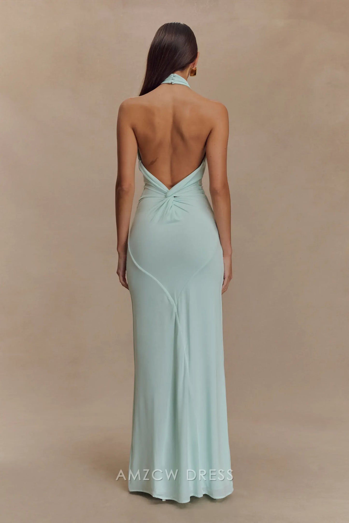 Amzcw Elegantes Vestidos de Fiesta Línea A Satén Verde Azulado con Hombros Descubiertos Mini Vestido Corto Venta Caliente para Mujeres 