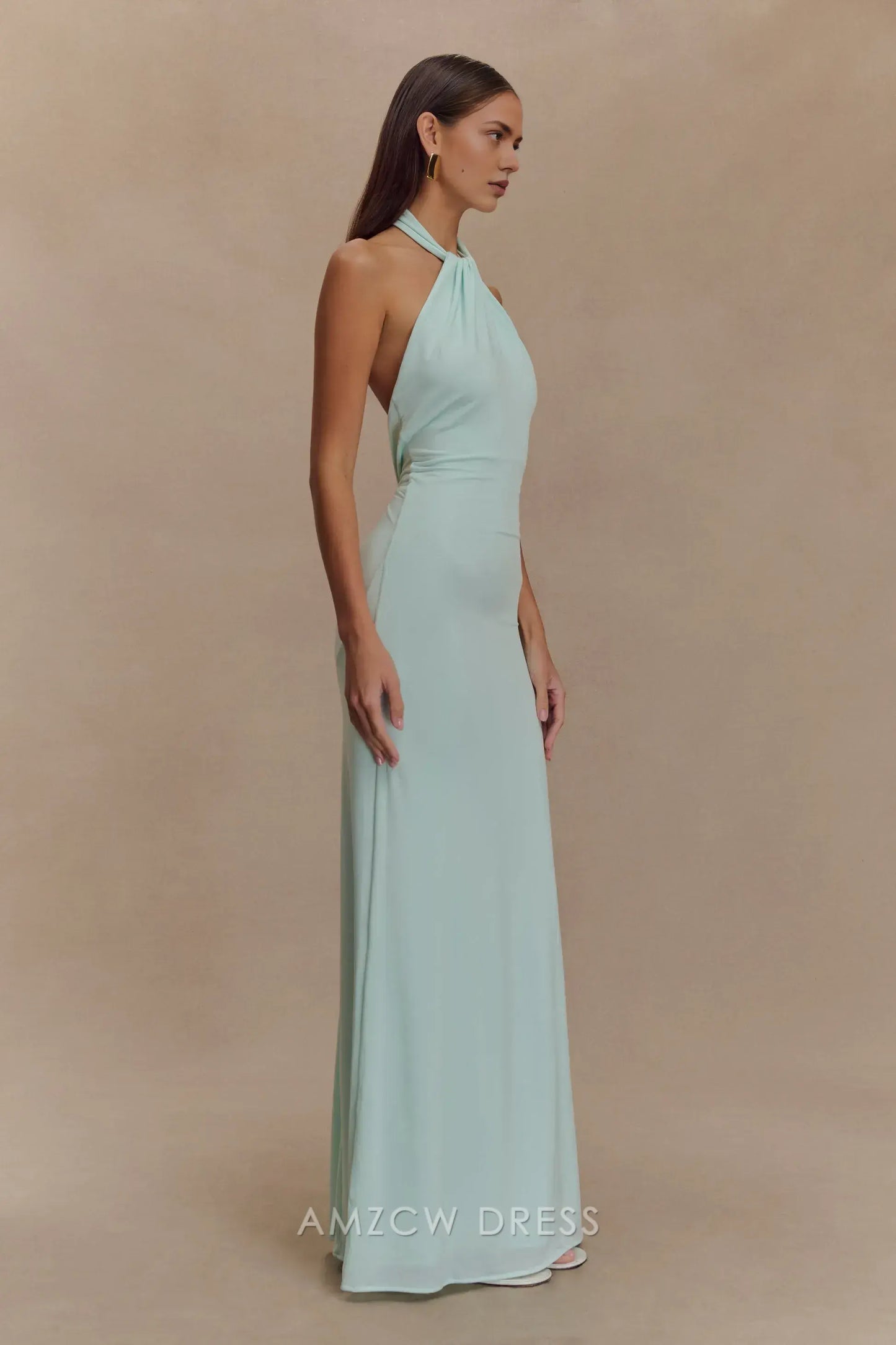 Amzcw Elegantes Vestidos de Fiesta Línea A Satén Verde Azulado con Hombros Descubiertos Mini Vestido Corto Venta Caliente para Mujeres 