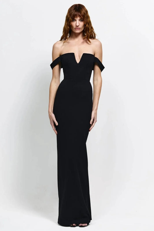 Elegant Sheath V-Neck Off Shoulder Sleeveless Zipper Back Long Prom Dresses