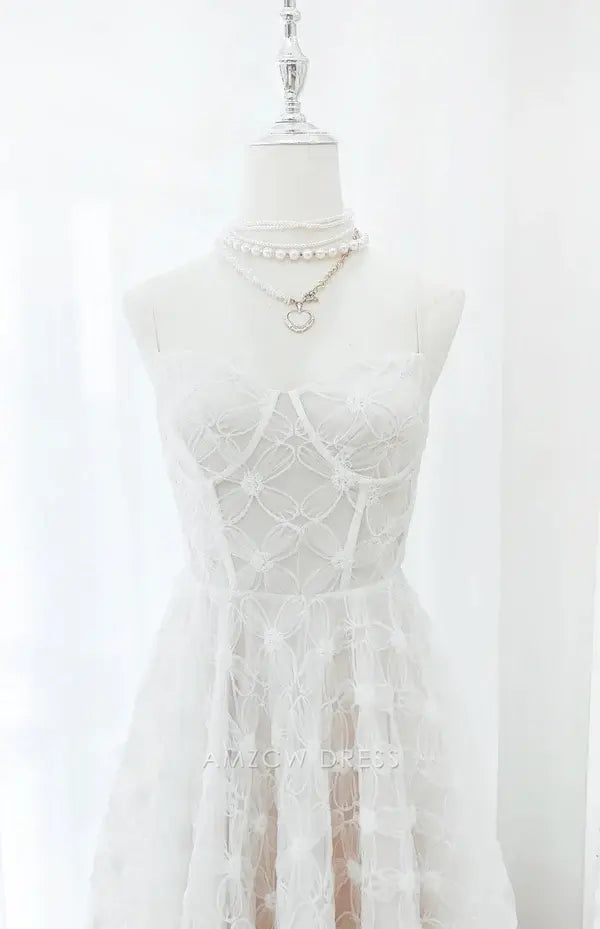 Amzcw Elegantes Vestidos de Fiesta Línea A Satén Verde Azulado con Hombros Descubiertos Mini Vestido Corto Venta Caliente para Mujeres 