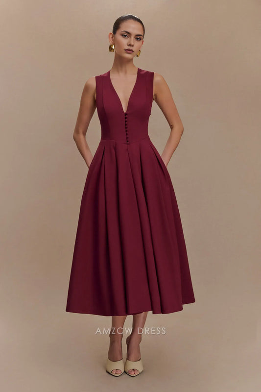 Amzcw Elegantes Vestidos de Fiesta Línea A Satén Verde Azulado con Hombros Descubiertos Mini Vestido Corto Venta Caliente para Mujeres 