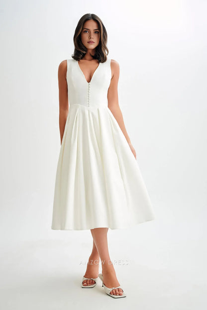 Amzcw Elegantes Vestidos de Fiesta Línea A Satén Verde Azulado con Hombros Descubiertos Mini Vestido Corto Venta Caliente para Mujeres 