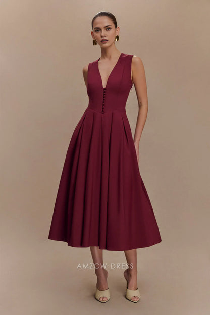 Amzcw Elegantes Vestidos de Fiesta Línea A Satén Verde Azulado con Hombros Descubiertos Mini Vestido Corto Venta Caliente para Mujeres 