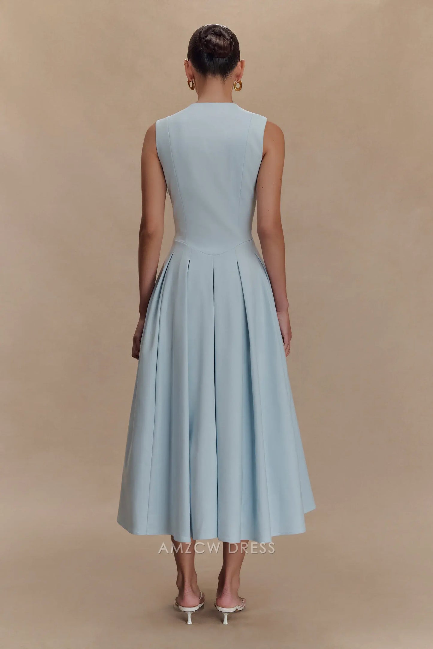Amzcw Elegantes Vestidos de Fiesta Línea A Satén Verde Azulado con Hombros Descubiertos Mini Vestido Corto Venta Caliente para Mujeres 