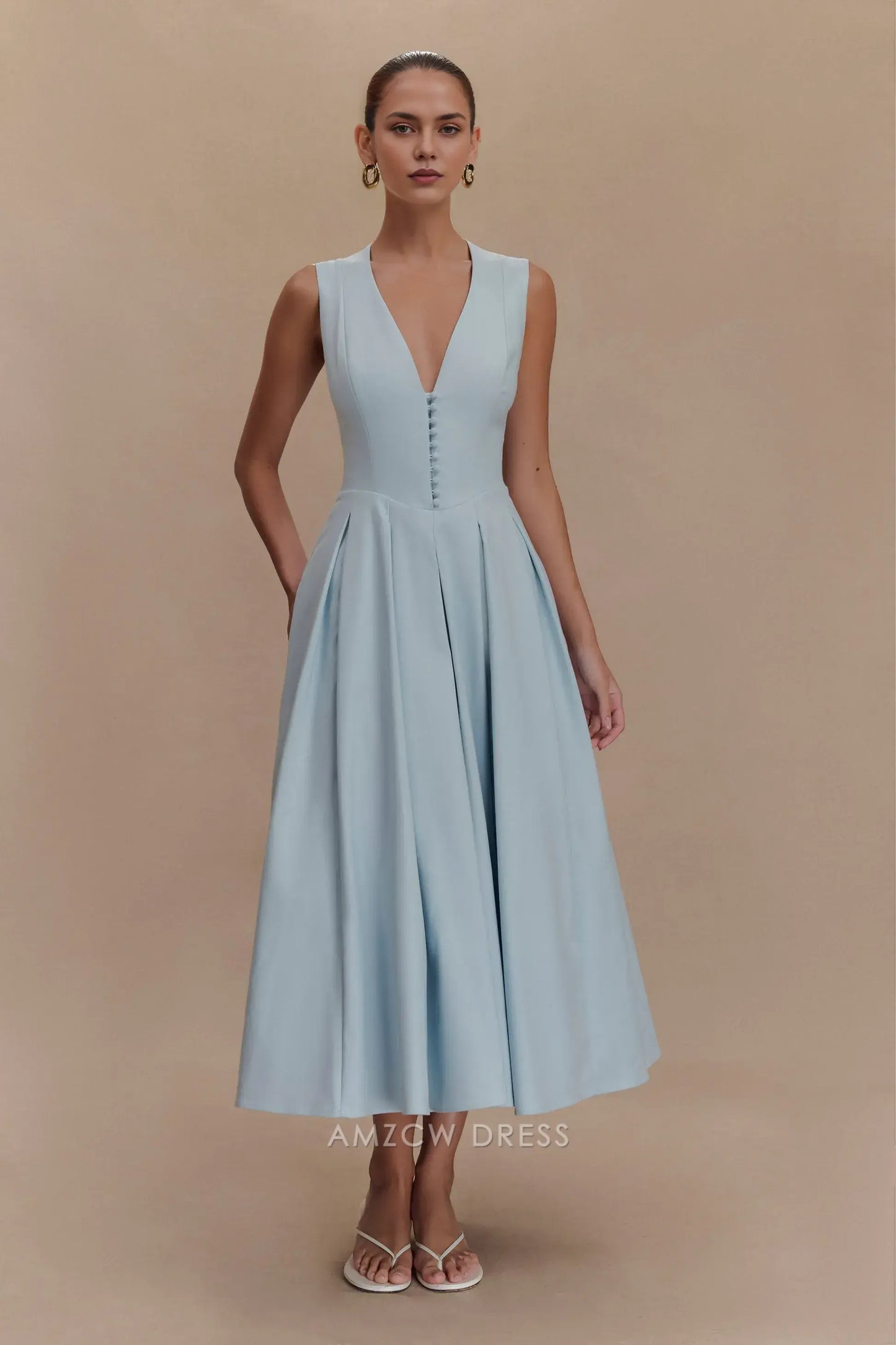 Amzcw Elegantes Vestidos de Fiesta Línea A Satén Verde Azulado con Hombros Descubiertos Mini Vestido Corto Venta Caliente para Mujeres 