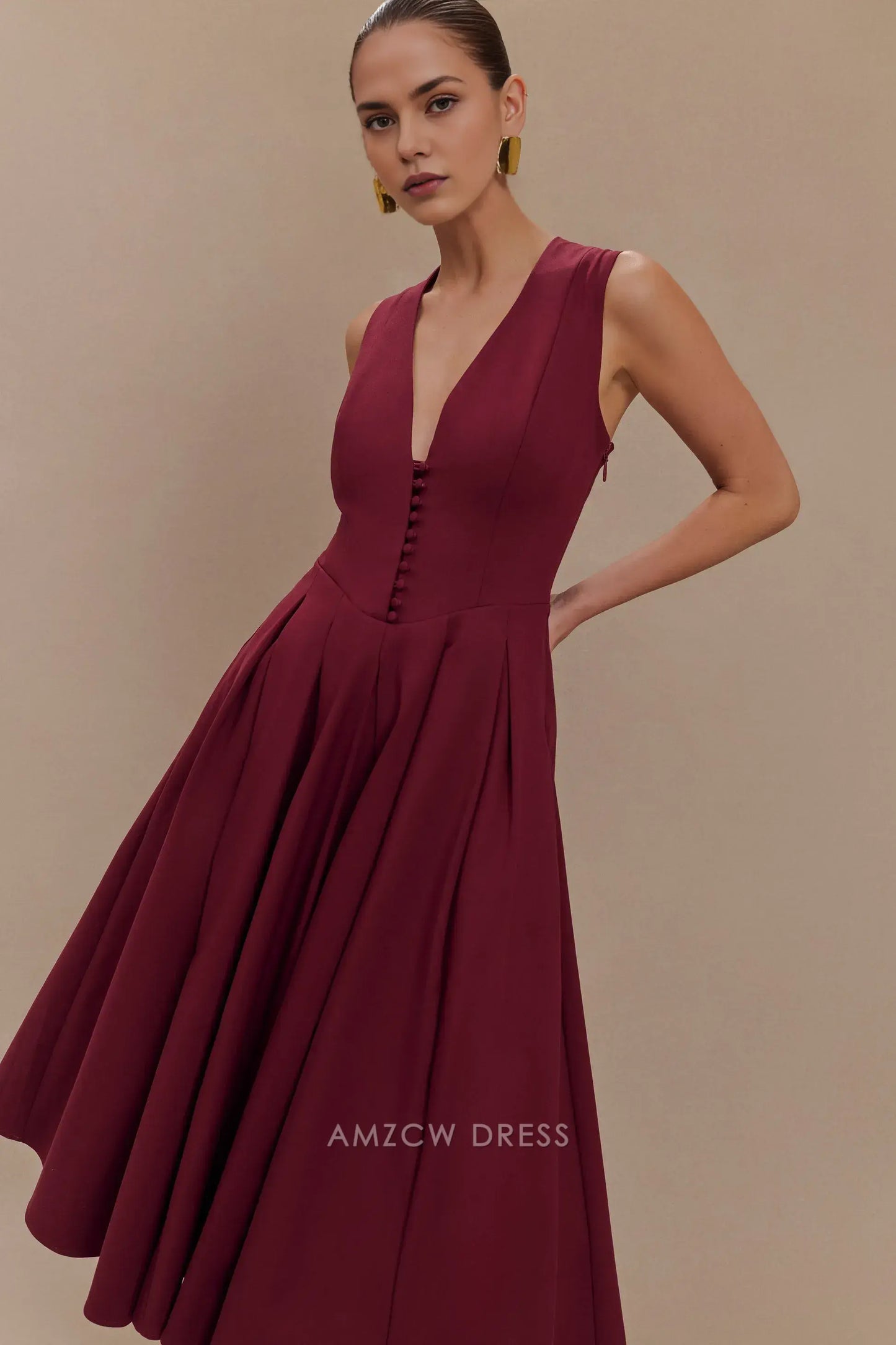 Amzcw Elegantes Vestidos de Fiesta Línea A Satén Verde Azulado con Hombros Descubiertos Mini Vestido Corto Venta Caliente para Mujeres 