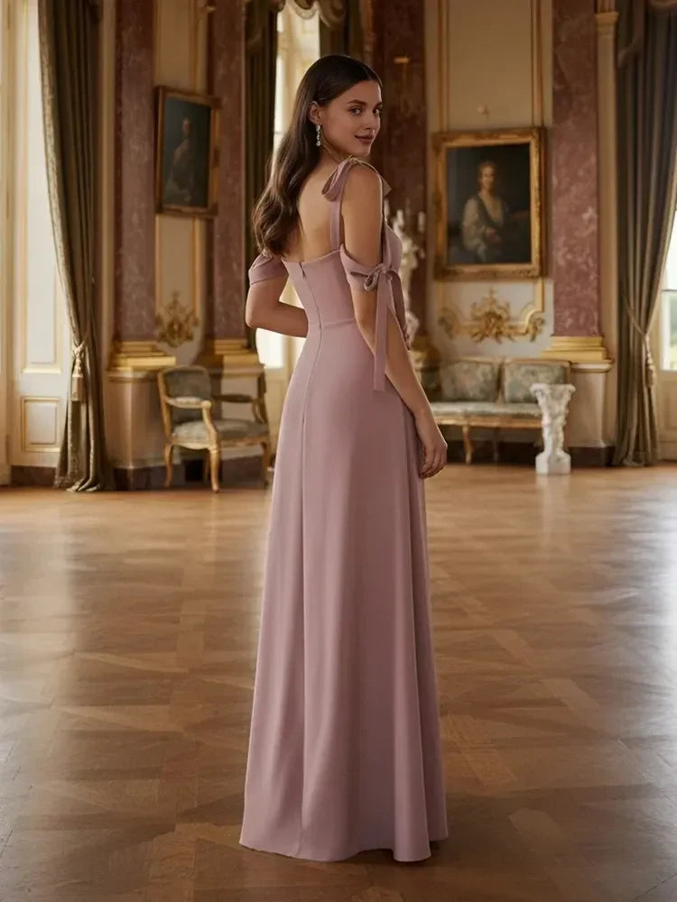 Elegant A-Line Sweetheart Sleeveless Romantic Chic Dusty Rose Floor-Length Prom Dresses for Women