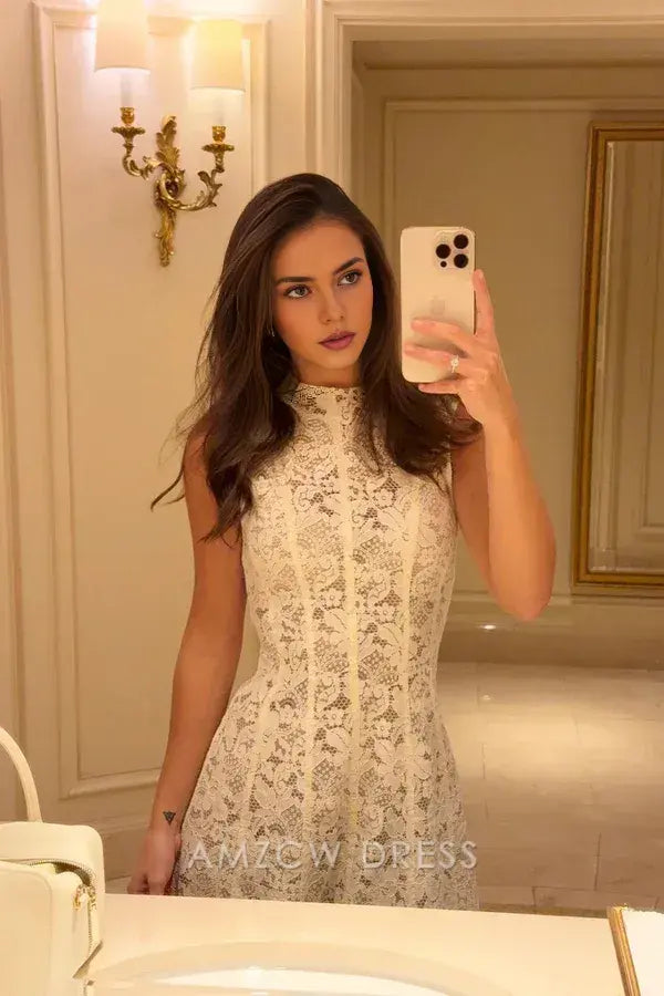 Amzcw Elegantes Vestidos de Fiesta Línea A Satén Verde Azulado con Hombros Descubiertos Mini Vestido Corto Venta Caliente para Mujeres 