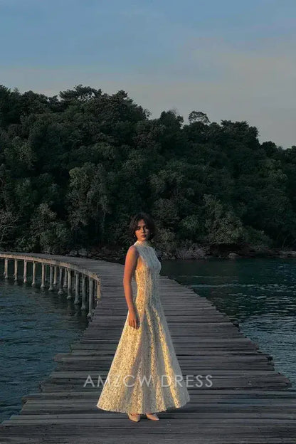 Amzcw Elegantes Vestidos de Fiesta Línea A Satén Verde Azulado con Hombros Descubiertos Mini Vestido Corto Venta Caliente para Mujeres 