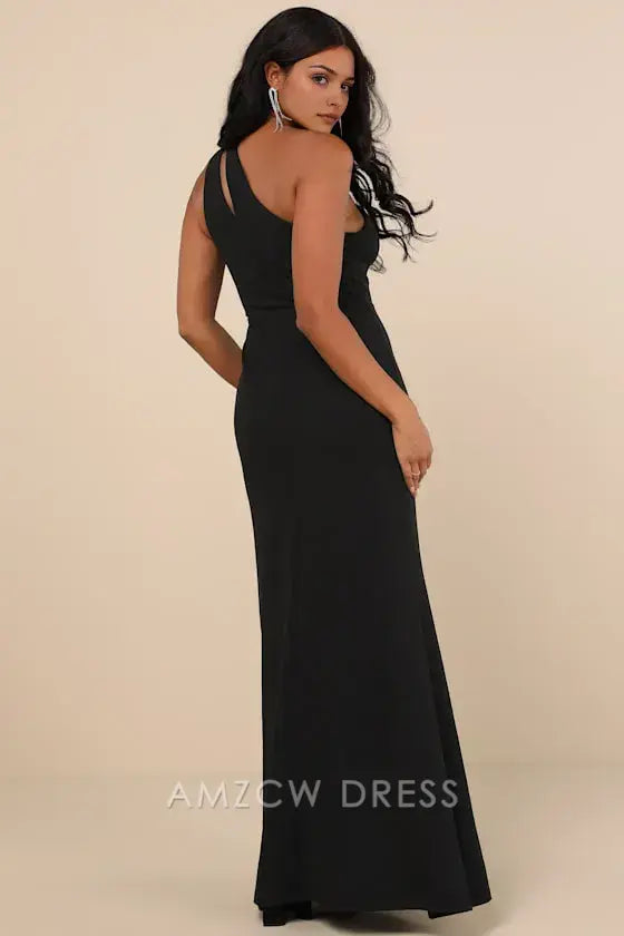 Vestido largo elegante de un solo hombro con energía encantada de Amzcw, vestidos formales 