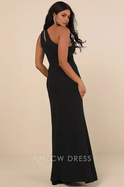 Vestido largo elegante de un solo hombro con energía encantada de Amzcw, vestidos formales 