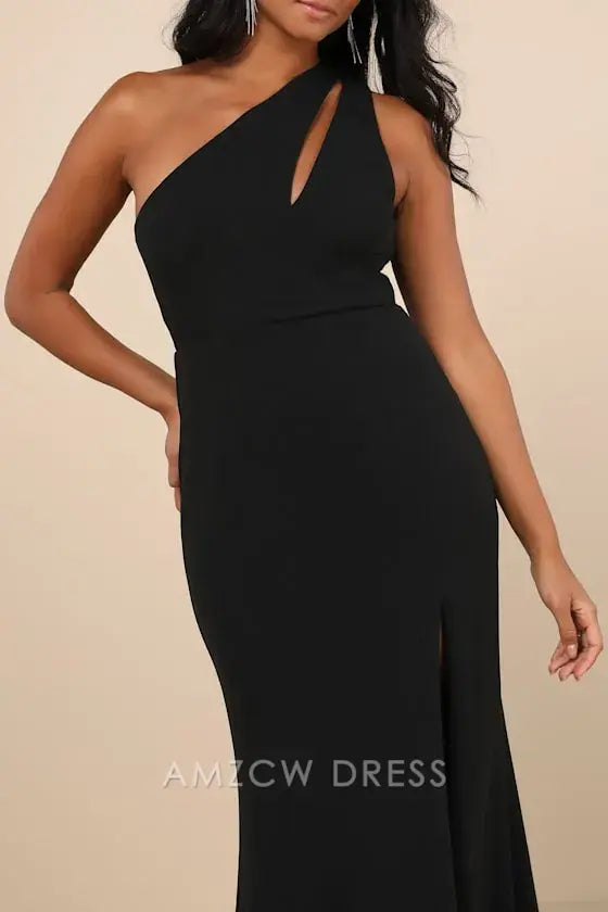 Vestido largo elegante de un solo hombro con energía encantada de Amzcw, vestidos formales 