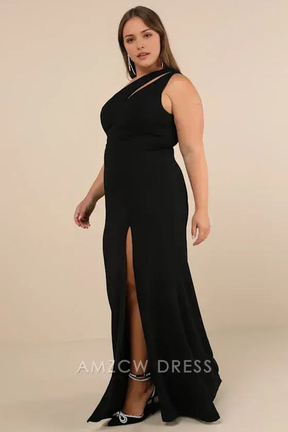 Vestido largo elegante de un solo hombro con energía encantada de Amzcw, vestidos formales 