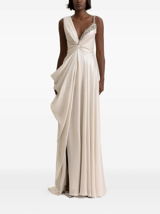Ethereal Asymmetric One-Shoulder Embellished Prom Dress