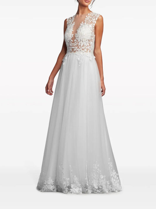 Ethereal Ivory Lace & Tulle A-Line Wedding Dress