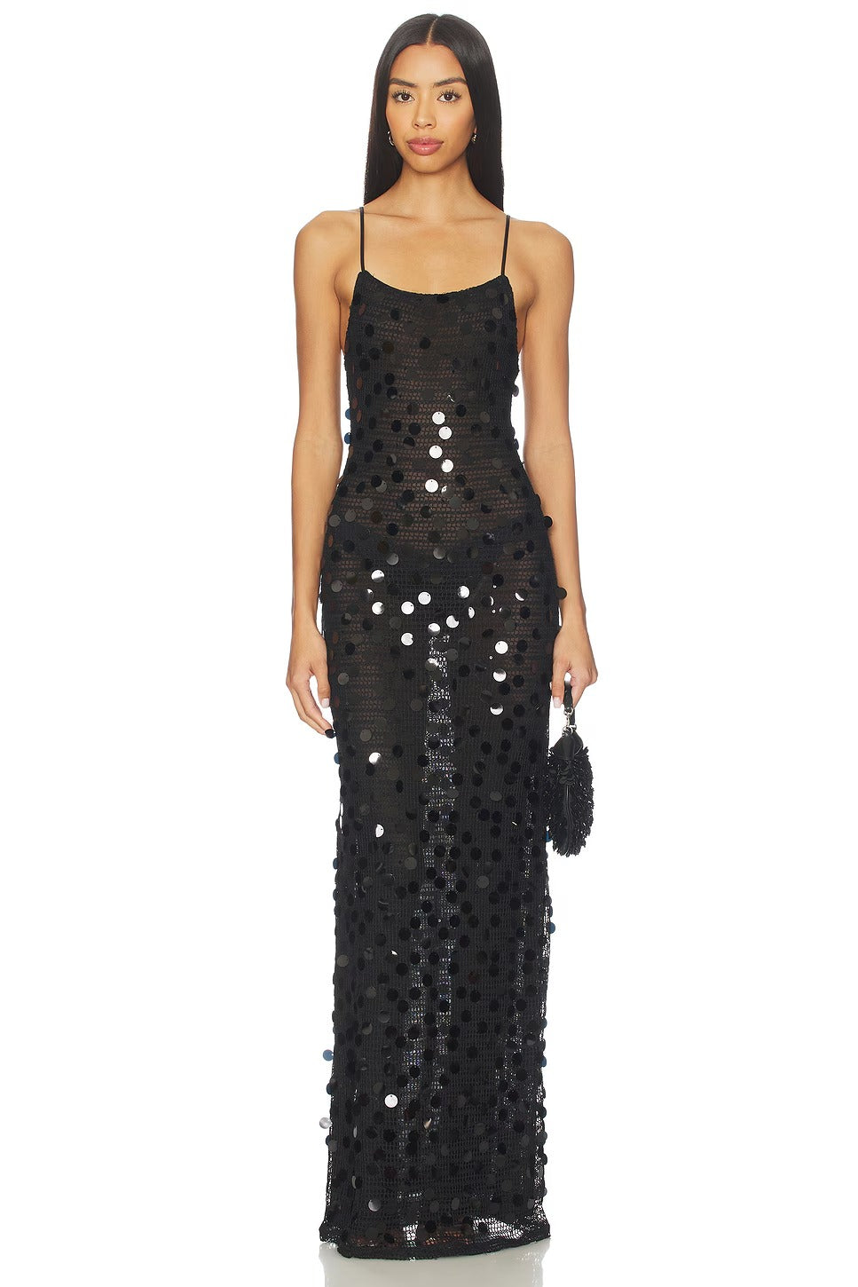 Glamorous Form-Fitting Scoop-Neck Sleeveless Open-Back Maxi Prom Dress