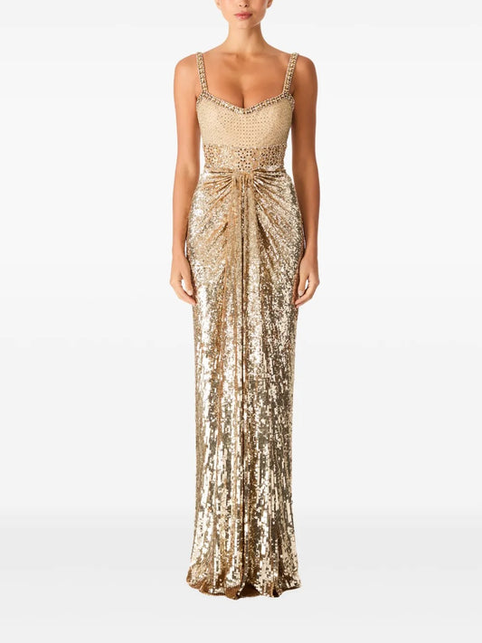 Glamorous Mermaid Spaghetti-Strap Sequin Prom Dress