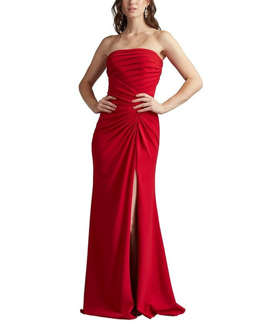 Glamorous Red Strapless Ruched Mermaid Prom Dress