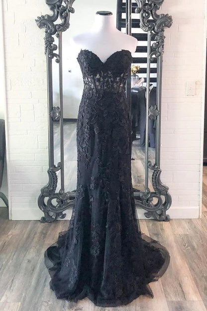 Gorgeous Pink Lace Long Sweetheart Sleeveless Mermaid Appliques Prom Dresses