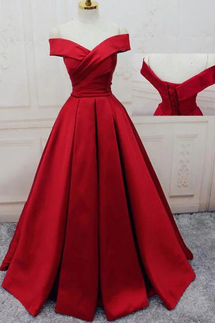 Hermosos vestidos de fiesta de satén largos con cordones, sin mangas y escote en forma de corazón en rojo con hombros descubiertos 